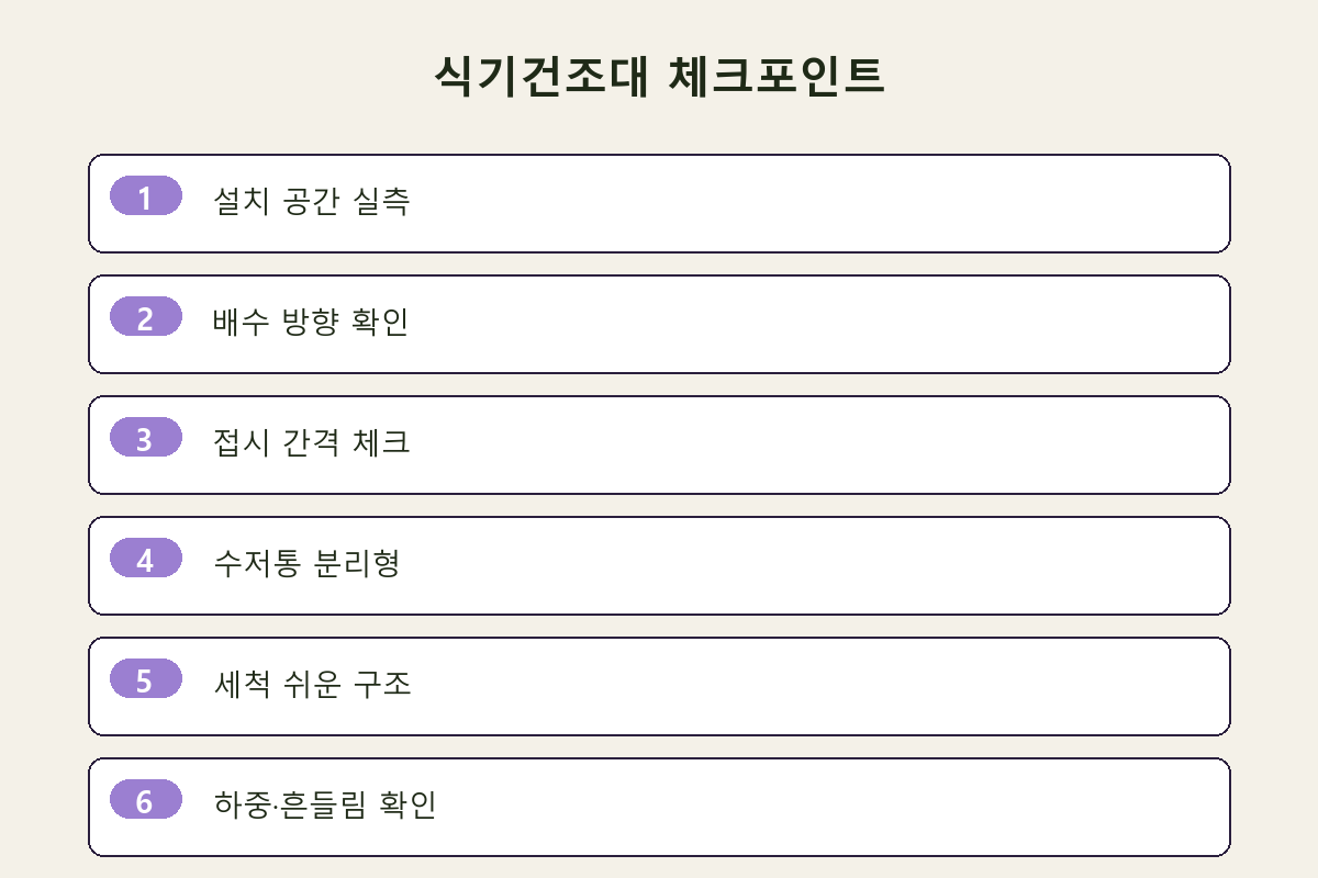식기건조대 체크포인트