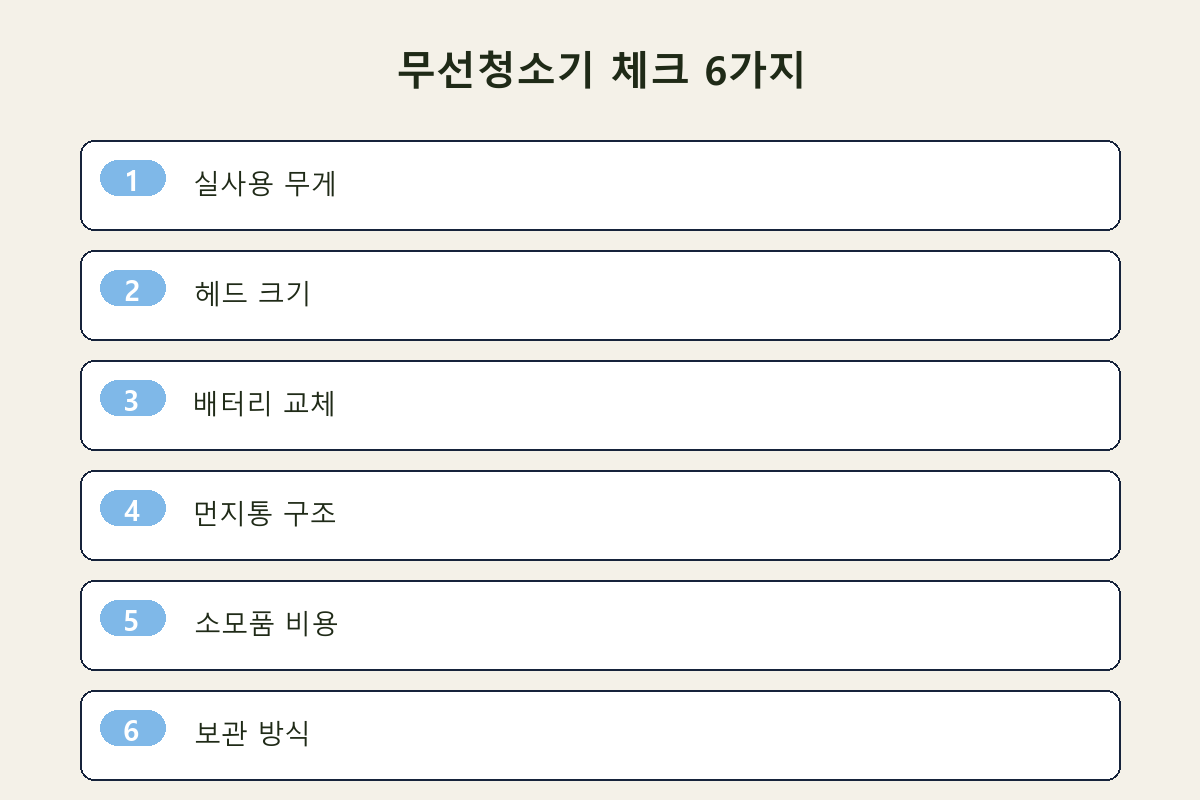 무선청소기 체크 6가지