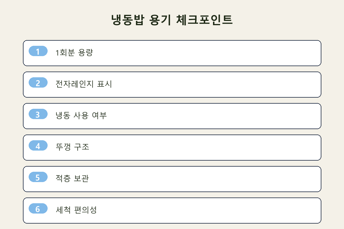 냉동밥 용기 체크포인트