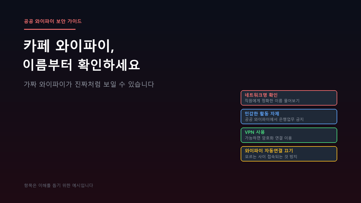 카페 와이파이, 이름부터 확인하세요 – 공공 와이파이 보안 4가지