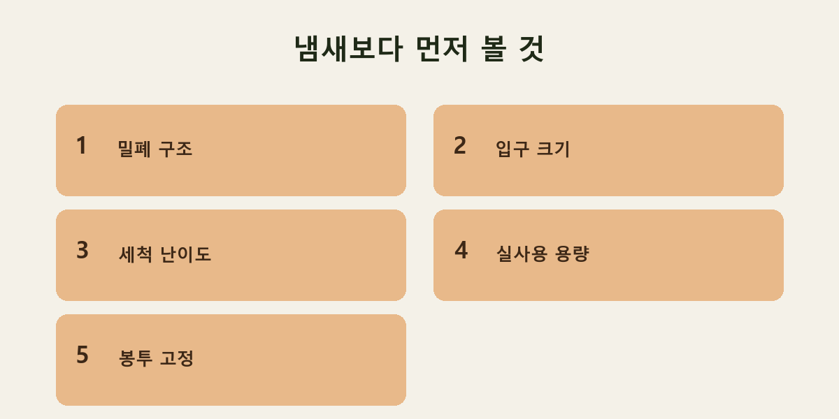 냄새보다 먼저 볼 것