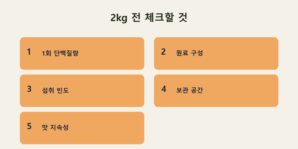 2kg 전 체크할 것