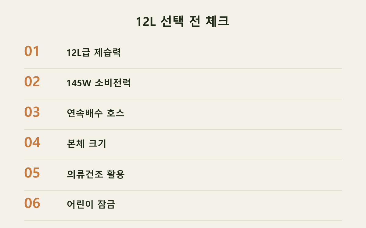 12L 선택 전 체크