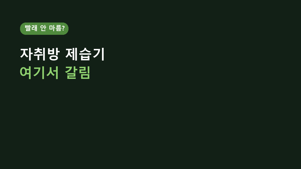 빨래가 잘 안 마르는 자취방들의 공통점, 제습기 고를 때 평수만 보면 놓치는 것들