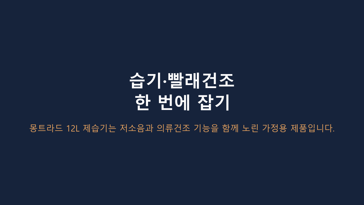 몽트라드 12L 제습기, 원룸용으로 충분할까? 미니·20L급과 비교하면 답이 보입니다