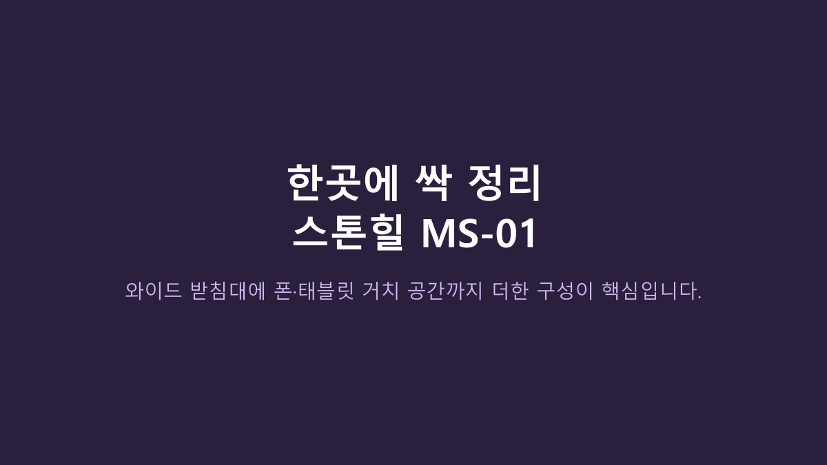 모니터 받침대면 다 같은 줄 알았는데 아니었습니다 - 스톤힐 MS-01, 일반형·수납형과 갈리는 기준