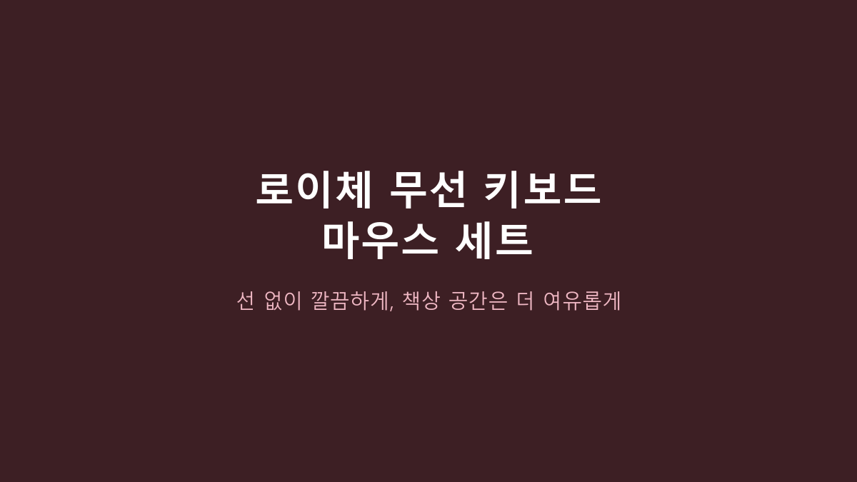 로이체 무선 키보드 마우스 세트, 무선이라고 덥석 고르면 후회하는 이유 - RX-3100부터 확인하세요