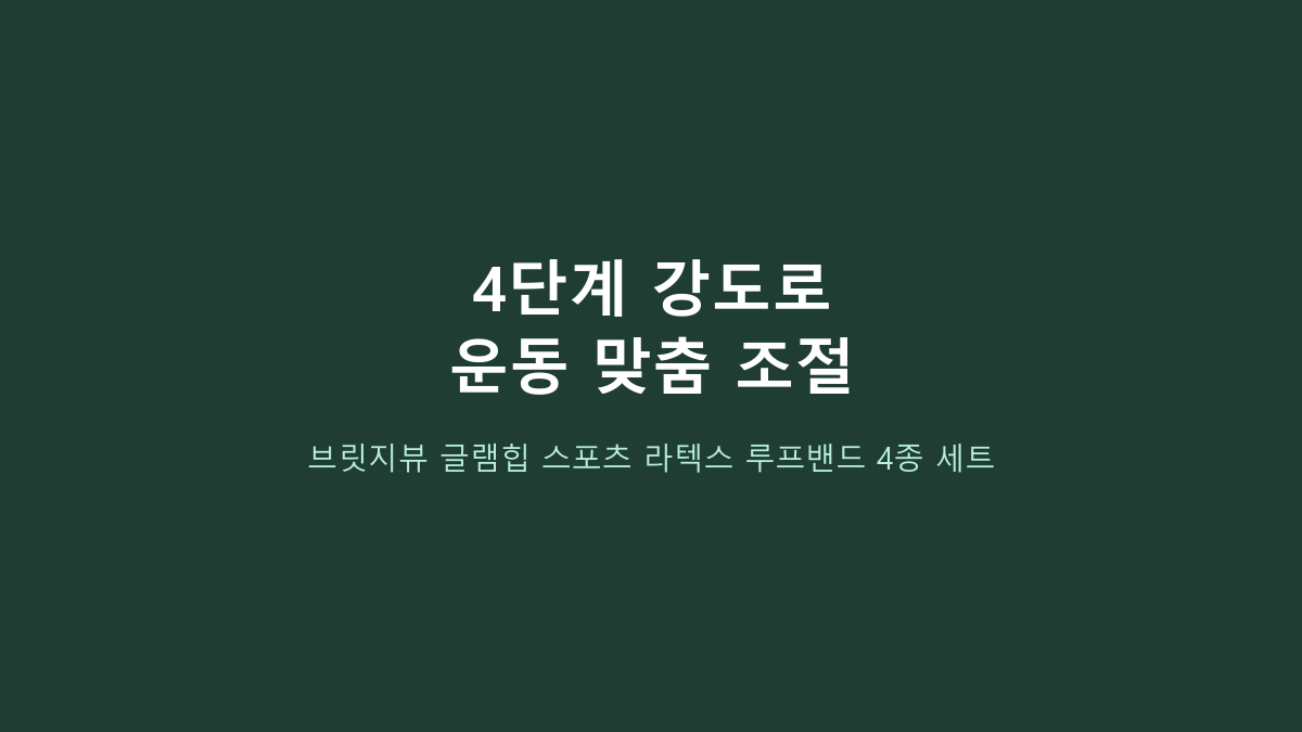 브릿지뷰 글램힙 라텍스 루프밴드 4종 세트, 강한 밴드가 운동 효과도 더 좋을까?