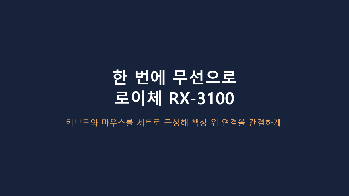 무선 세트면 다 비슷한 줄 알았는데 아니었습니다 - 로이체 RX-3100, 유선·콤팩트형과 갈리는 기준