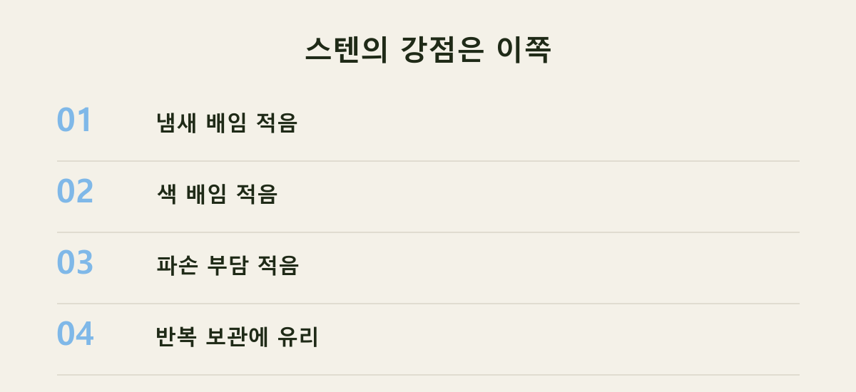 스텐의 강점은 이쪽