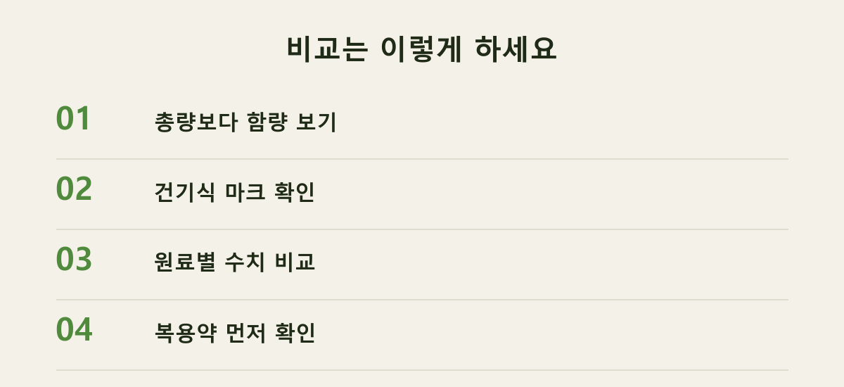비교는 이렇게 하세요