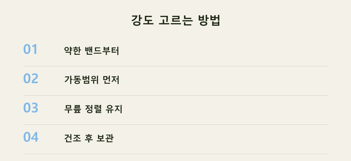 강도 고르는 방법