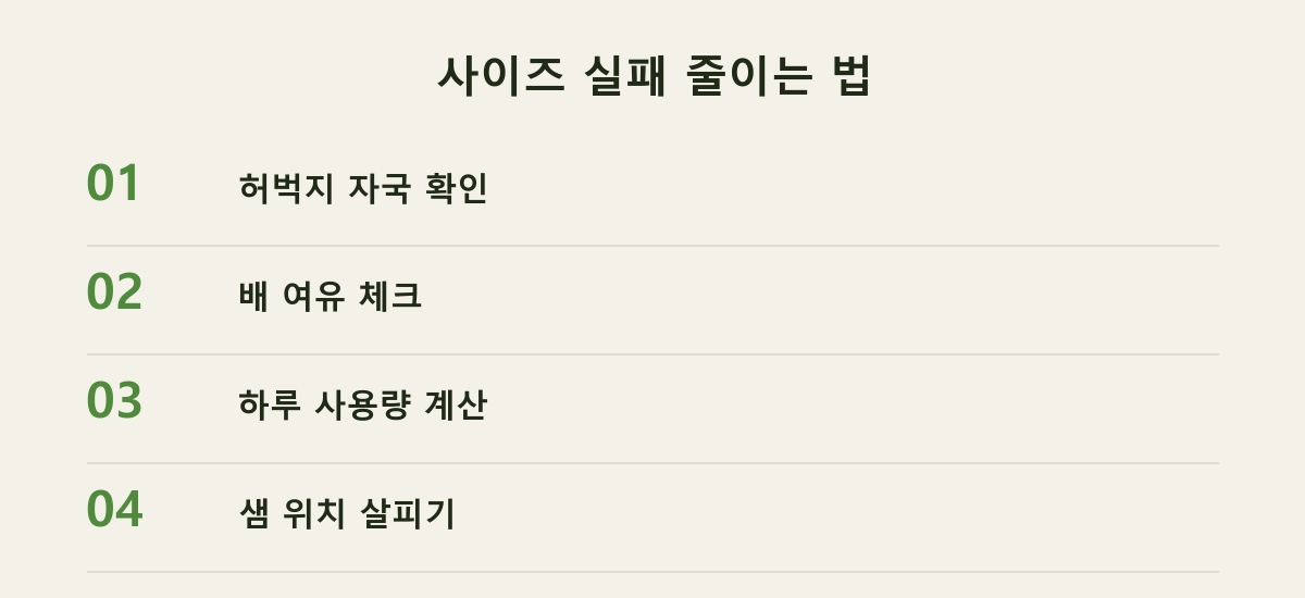 사이즈 실패 줄이는 법