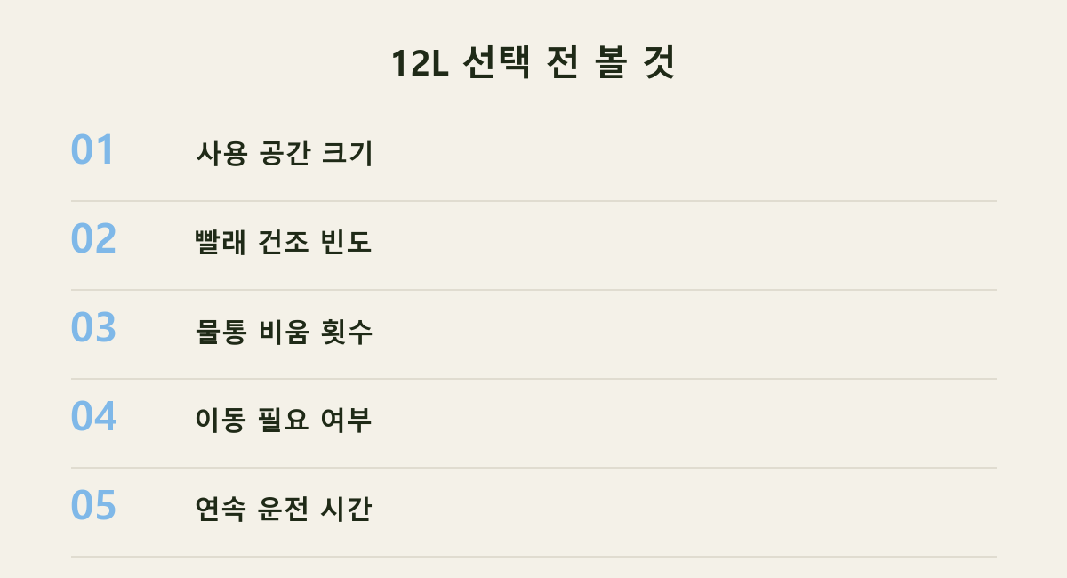 12L 선택 전 볼 것
