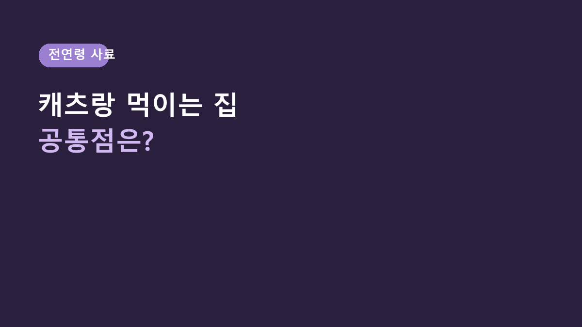 캐츠랑 전연령 고양이 사료 후기, 오래 먹이는 집 공통점